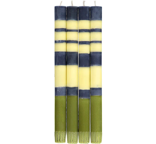 Eco Dinner Stripes Candles set of 4