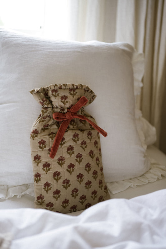 Tulip Blockprint Hot Water Bottle