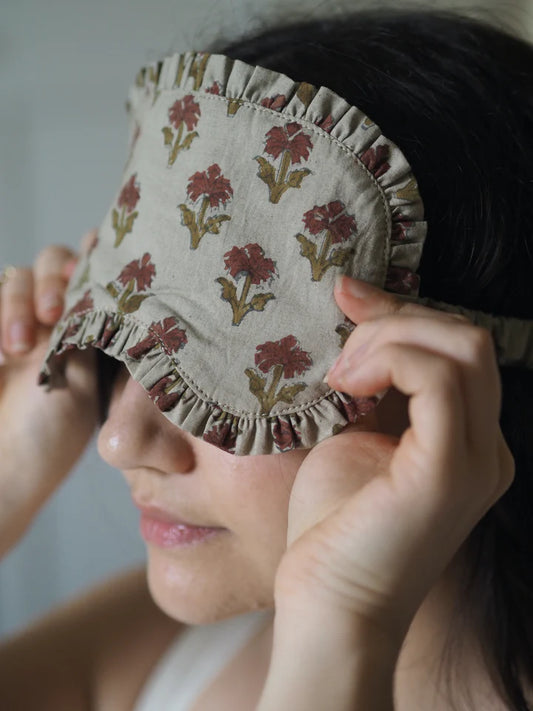 Tulip Blockprint Eye Mask