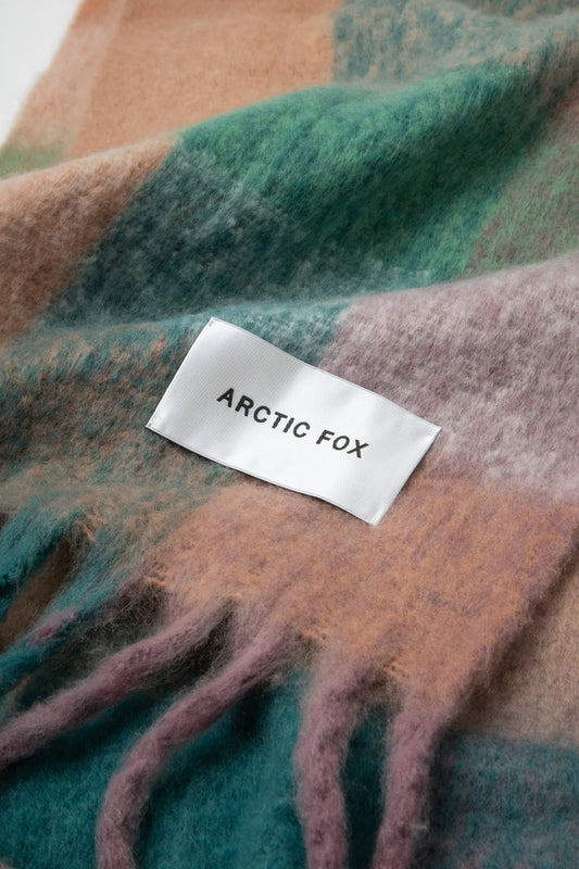 Arctic Fox Luxury Recycled Cosy Scarf - Purple Check