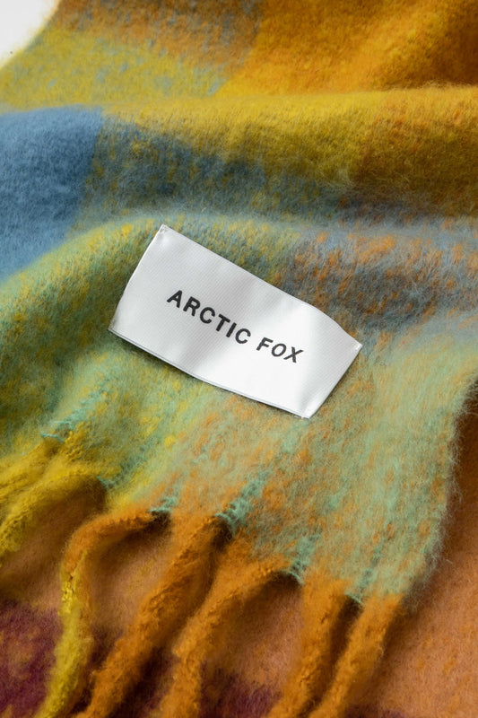 Arctic Fox Luxury Recycled Cosy Scarf - Yellow Check