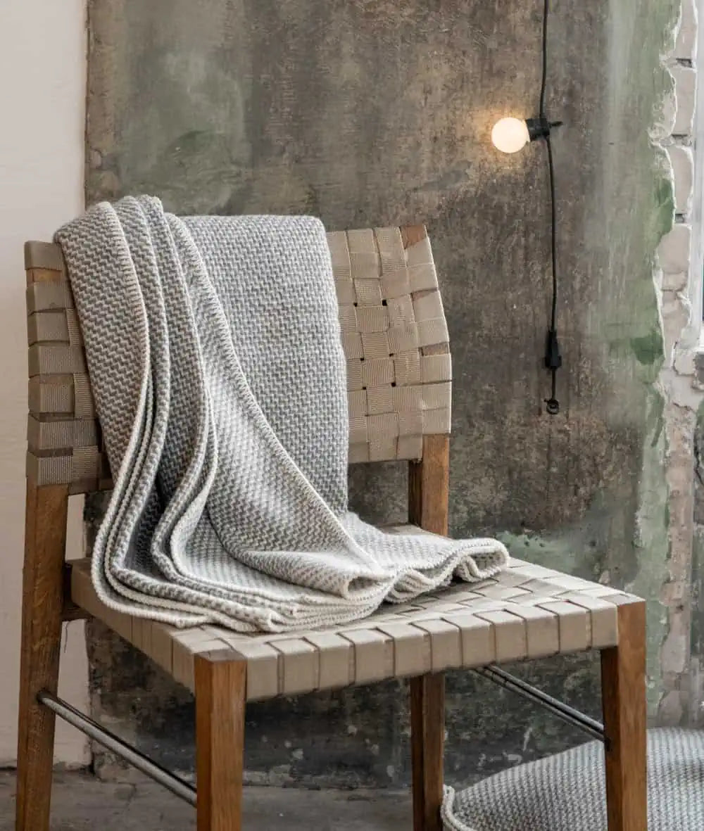 Derby Soft Grey Throw Blanket
