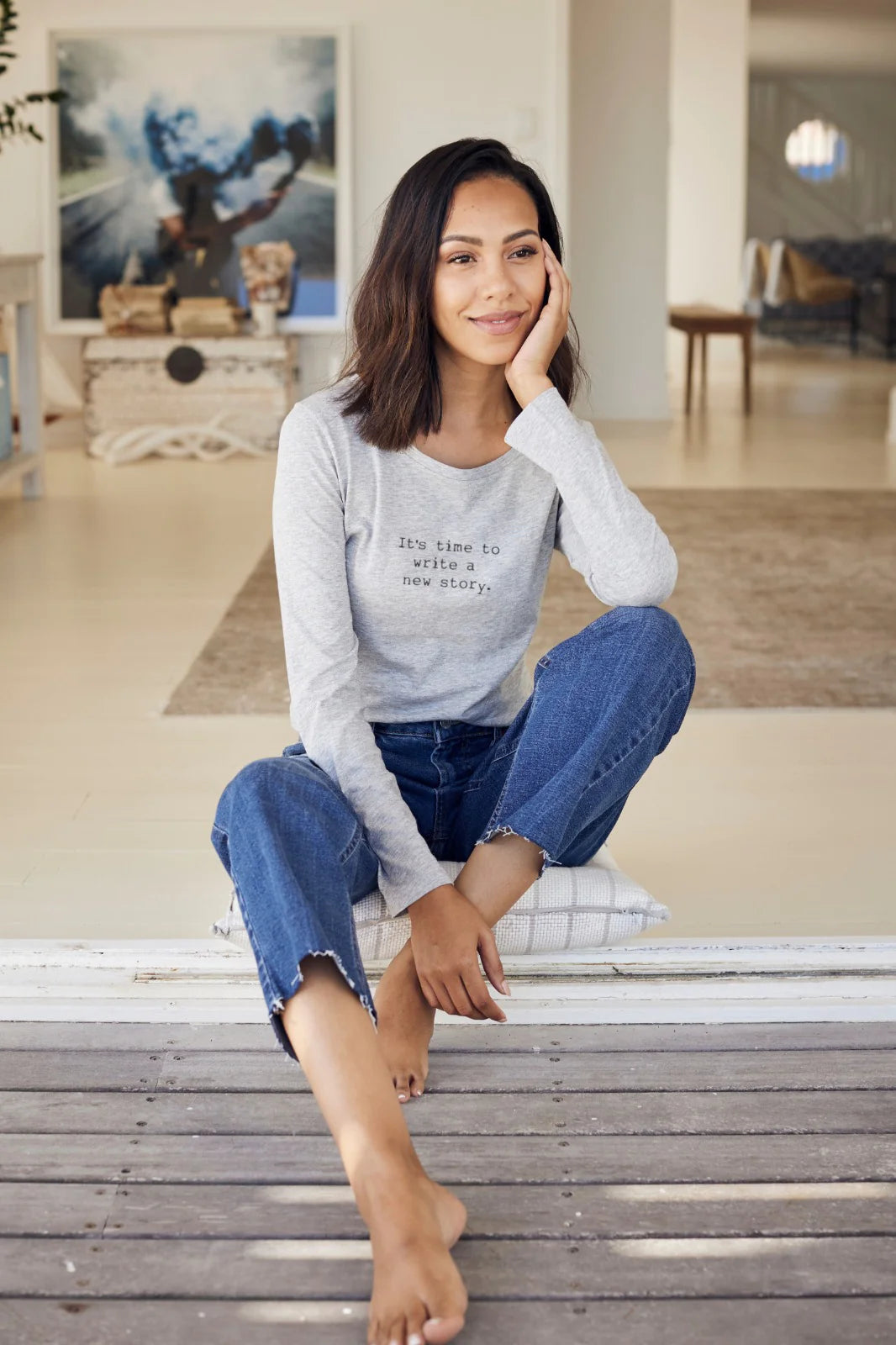"New Story" long sleeve T