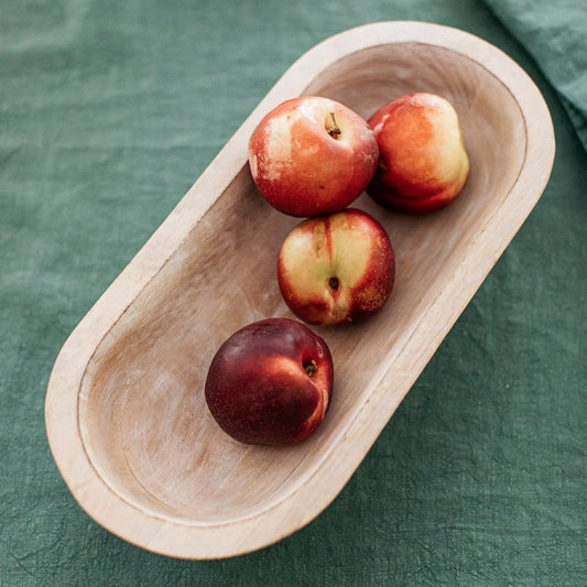 Mango Whitewashed Wood Serving Bowl