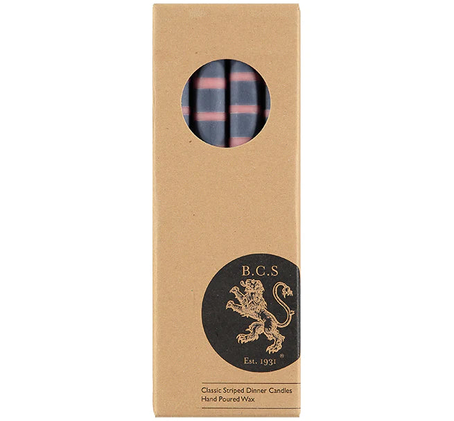 Eco Dinner Stripes Candles set of 4