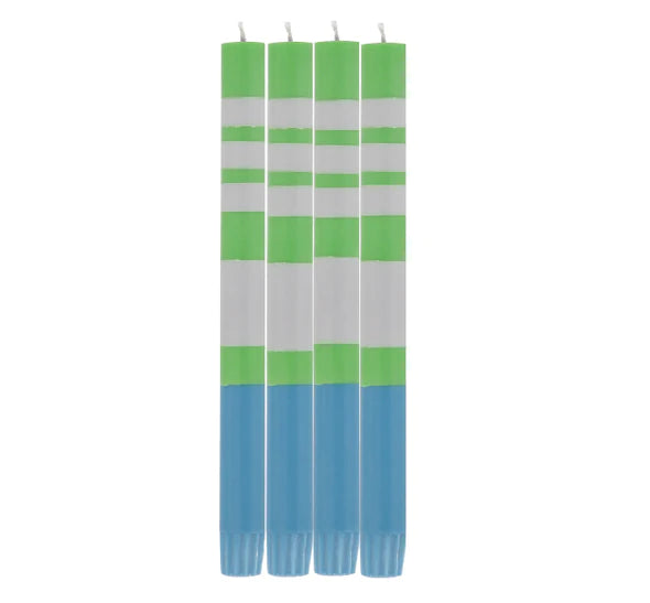 Eco Dinner Stripes Candles set of 4