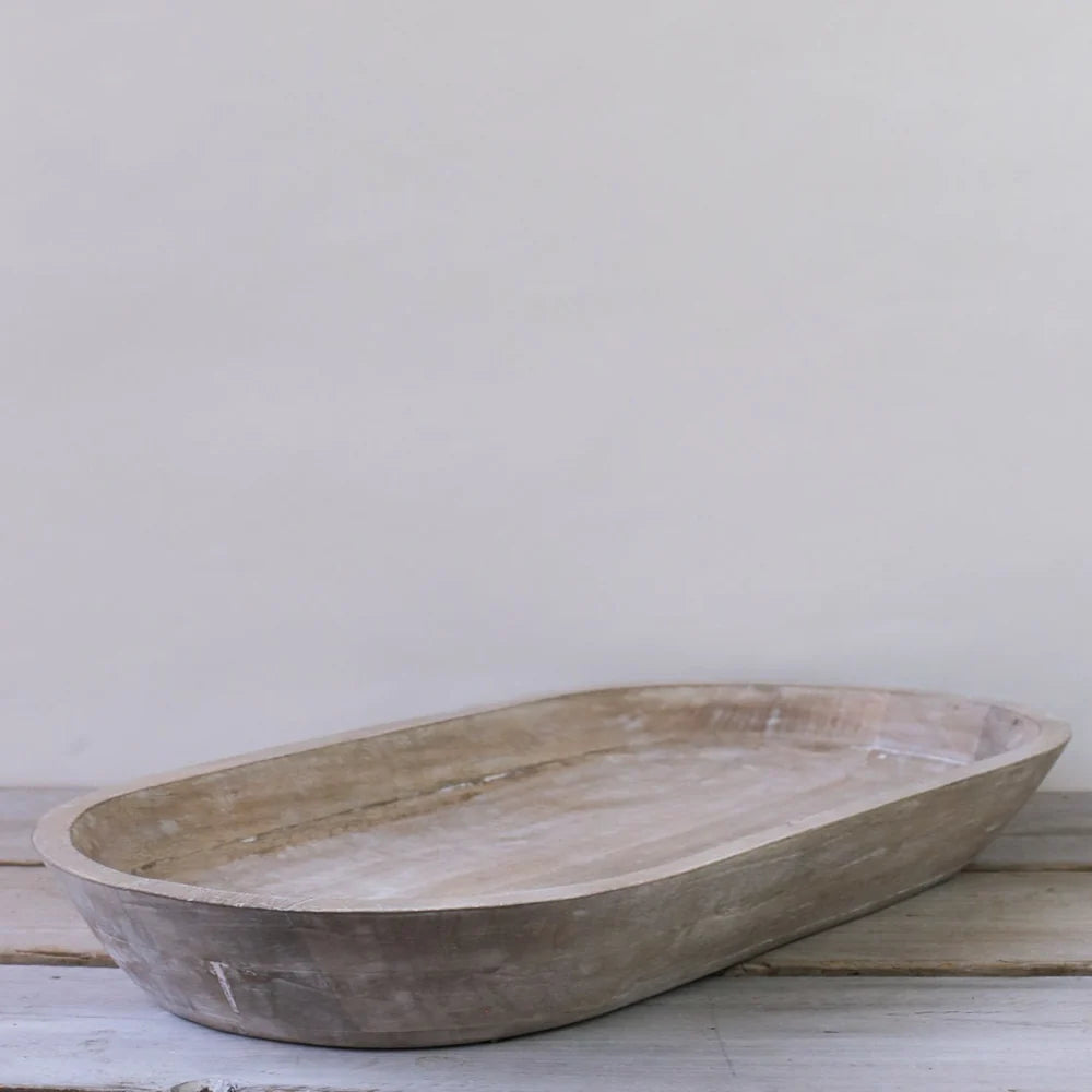 Mango Whitewashed Wood Trough