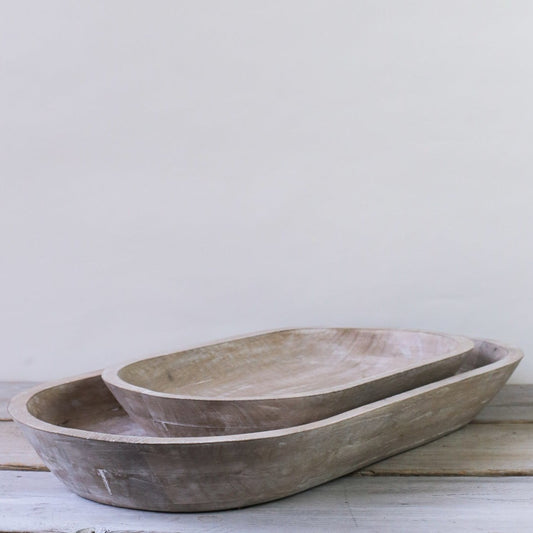 Mango Whitewashed Wood Trough