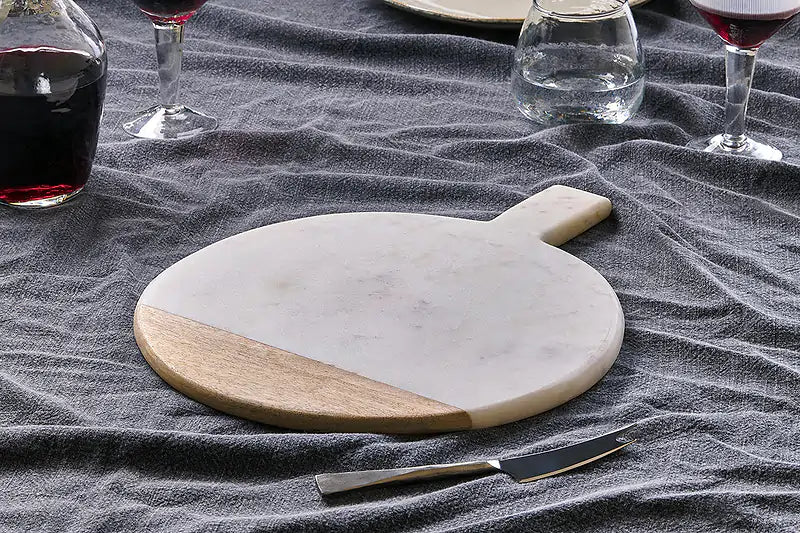 Nkuku Bwari Round Marble Serving Board