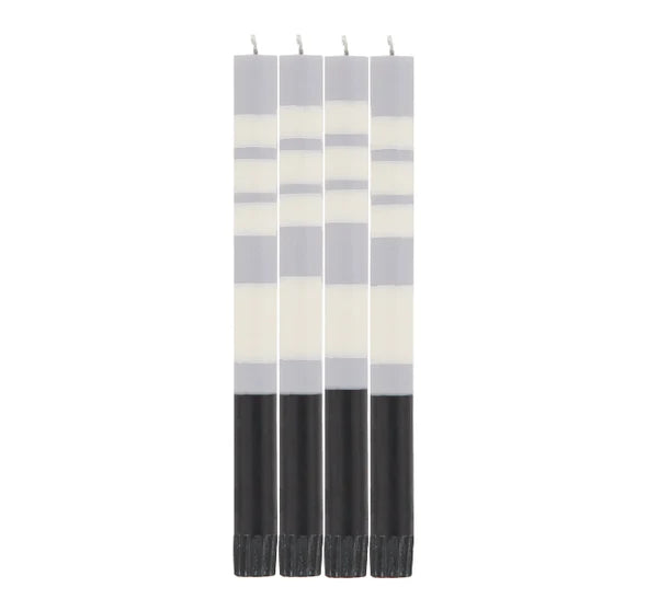 Eco Dinner Stripes Candles set of 4