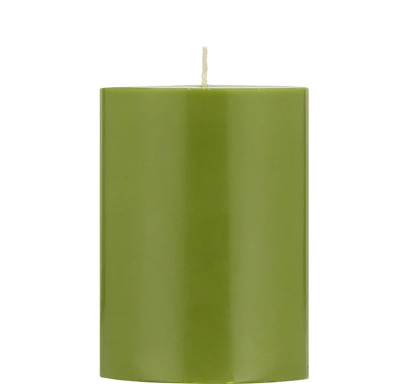 BRITISH COLOUR STANDARD - Olive Eco Pillar Candle, 10cm