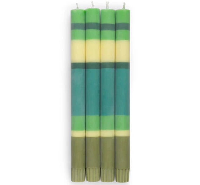 Eco Dinner Stripes Candles set of 4