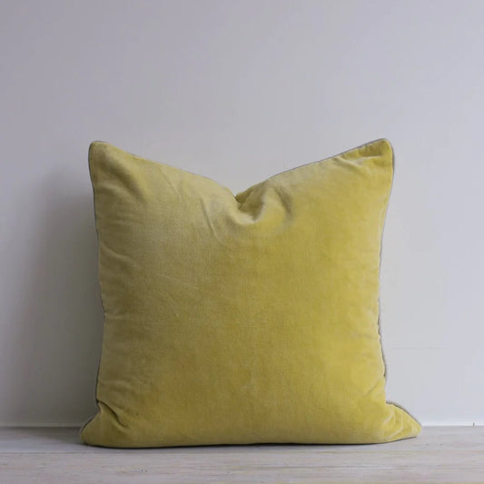 WASHED OLIVE VELVET CUSHION