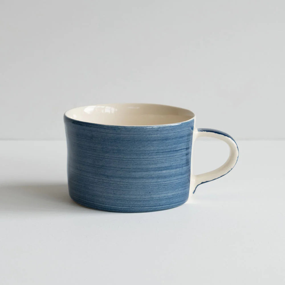 Plain Colour Wash Handmade Mug - Navy