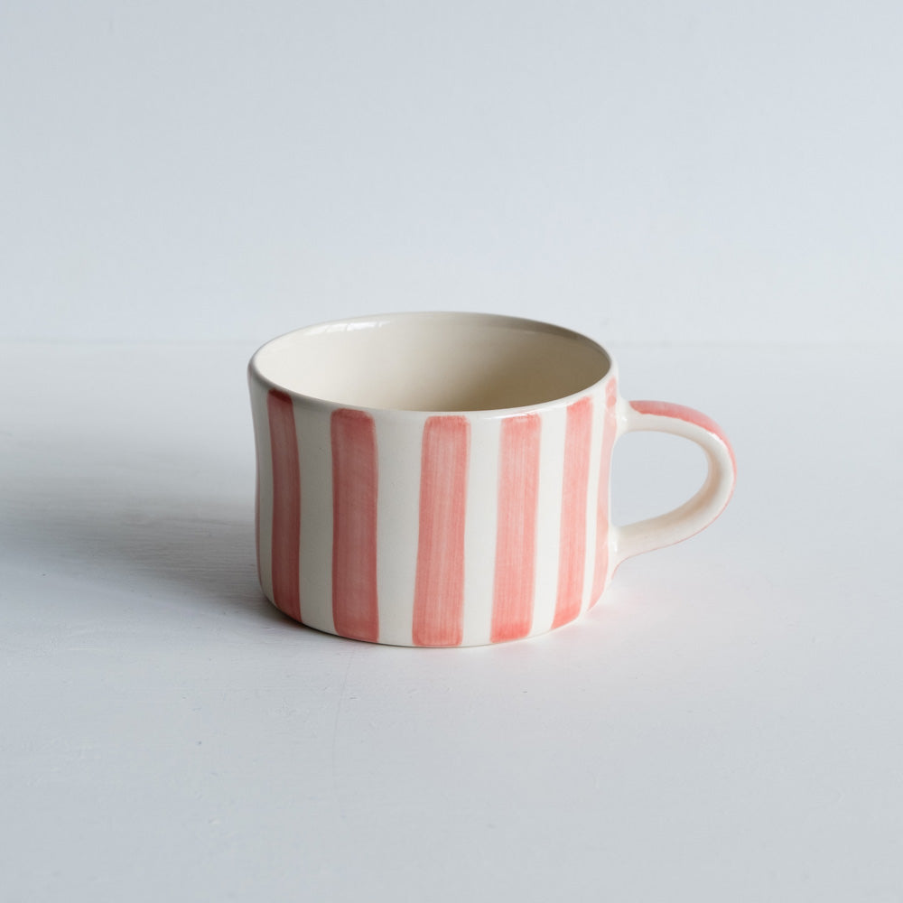 Musango Candy Stripe Mug - Hand Painted in Rose