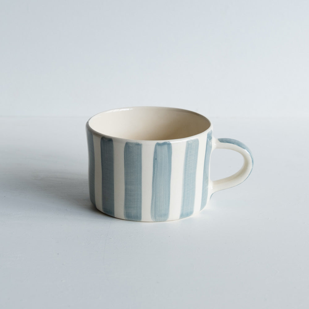 Musango Candy Stripe Mug - Hand Painted in Dove