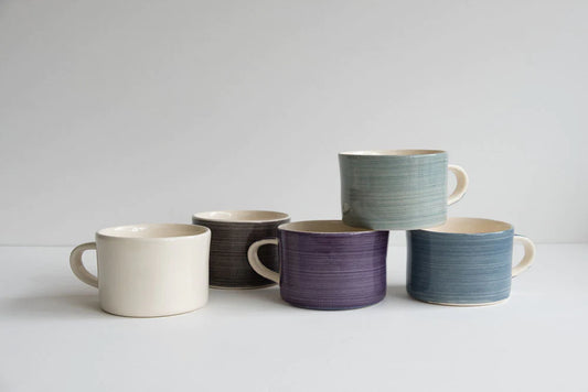 Plain Colour Wash Handmade Mug - Navy