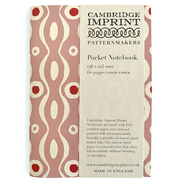 POCKET NOTEBOOK - PALE PINK AND RASPBERRY