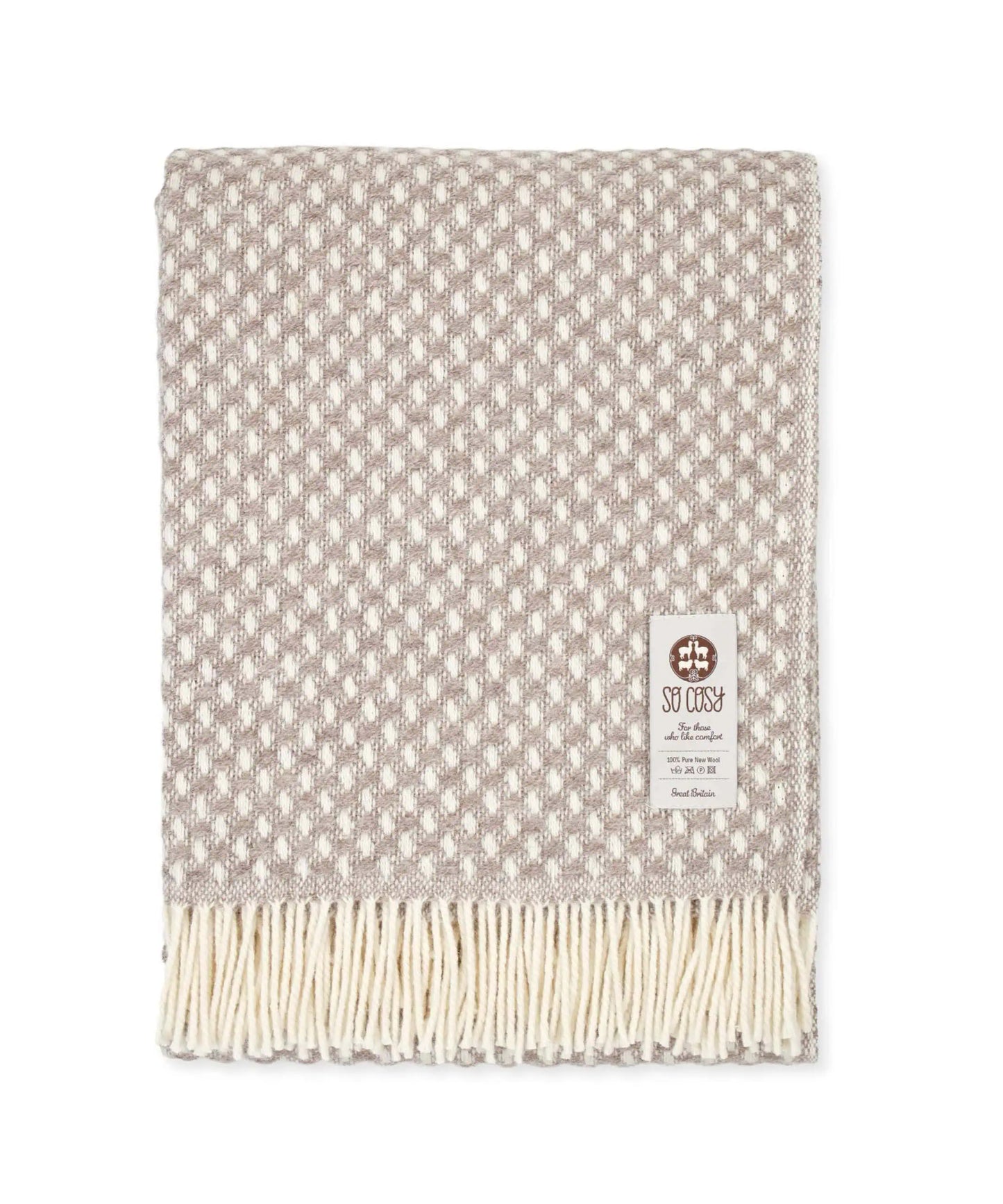 New Zealand Pure New Wool Dakar Blanket - Soft Taupe