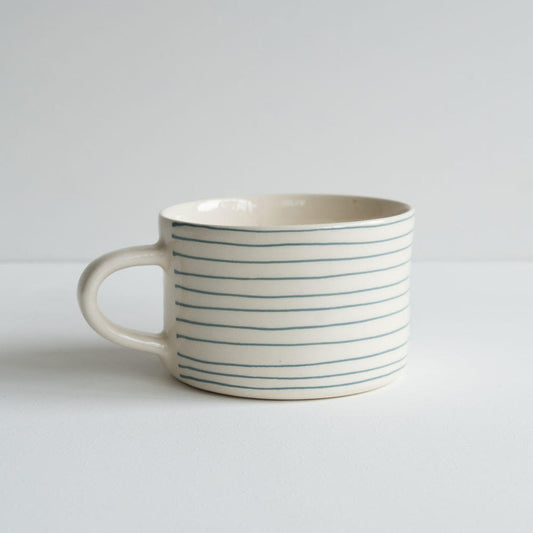 Horizontal Stripe Mug -Dove Grey