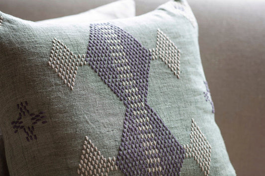 Ekta Embroidered Linen Cushion