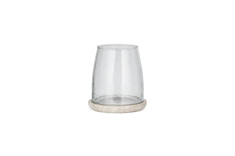 Sikkim Marble & Recycled Glass Lantern - Small