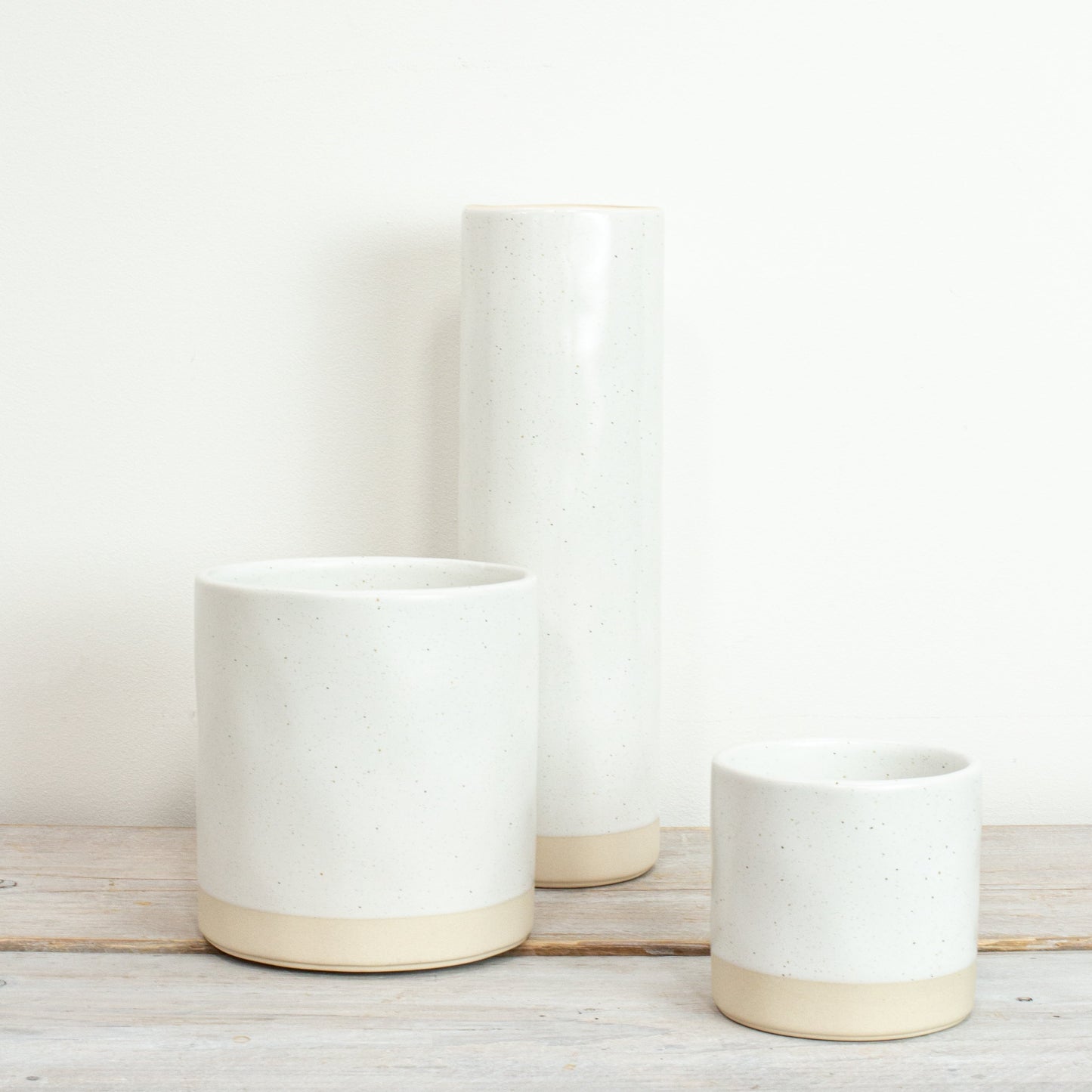 Ivory Speckled  Ceramic Pot